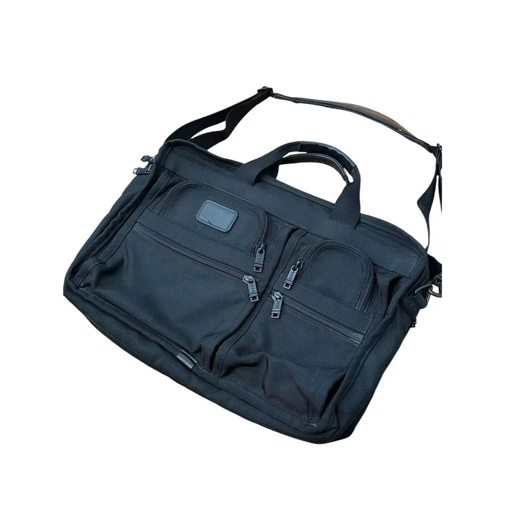 Tumi Alpha Large 16” Expandable Briefcase Travel Bag Ballistic Nylon Black